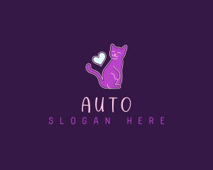 Stuffed - Cat Heart Feline logo design