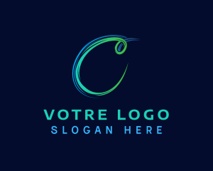 Marketing - Neon Business Brush Letter C logo design