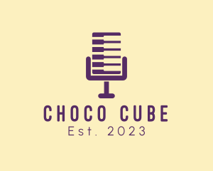 Singer - Piano Microphone Podcast logo design