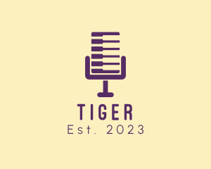 Multimedia - Piano Microphone Podcast logo design