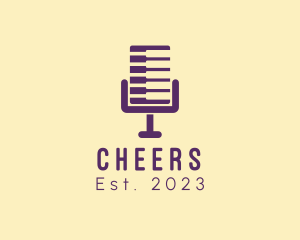 Audio - Piano Microphone Podcast logo design
