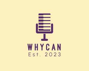 Musical - Piano Microphone Podcast logo design