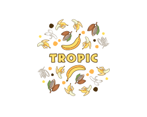 Banana Cocoa Fruit logo design