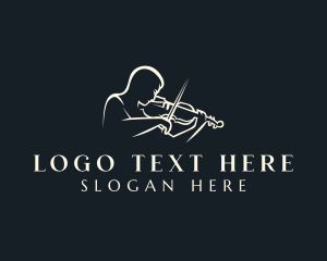 Recording Studio - Violin Instrument Performer logo design
