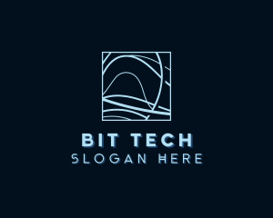 Abstract Tech Wave logo design