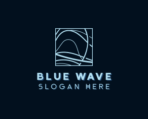 Abstract Tech Wave logo design
