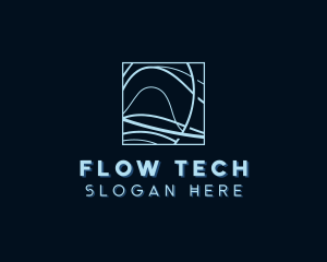 Abstract Tech Wave logo design