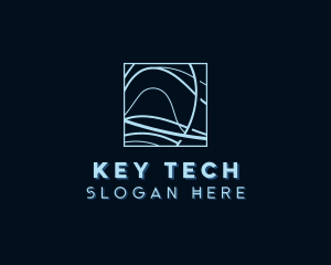 Abstract Tech Wave logo design