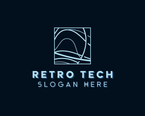 Abstract Tech Wave logo design