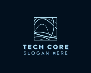 Abstract Tech Wave logo design