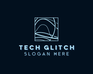 Abstract Tech Wave logo design