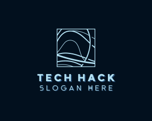 Abstract Tech Wave logo design