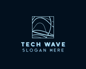 Abstract Tech Wave logo design