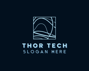 Abstract Tech Wave logo design