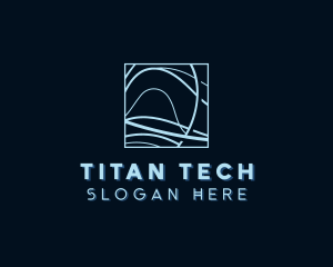 Abstract Tech Wave logo design