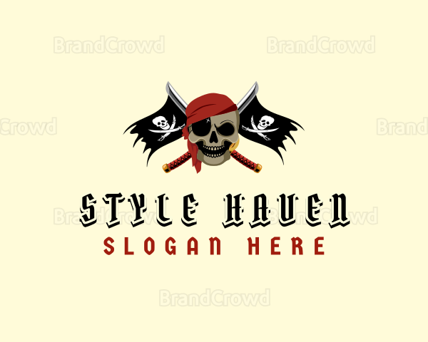 Pirate Flag Sword Logo