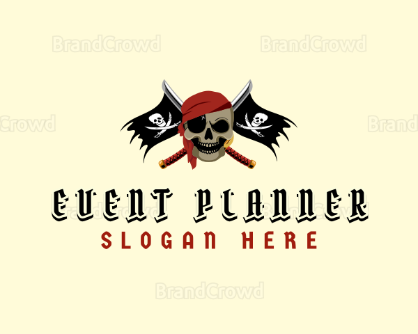 Pirate Flag Sword Logo