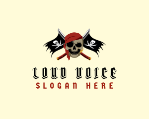 Pirate Flag Sword Logo