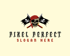 Pirate Flag Sword Logo