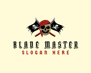 Sword - Pirate Flag Sword logo design