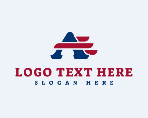 Flag - American Patriot Letter A logo design