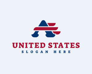 States - American Patriot Letter A logo design