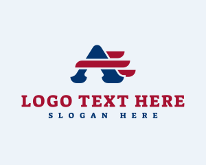 States - American Patriot Letter A logo design