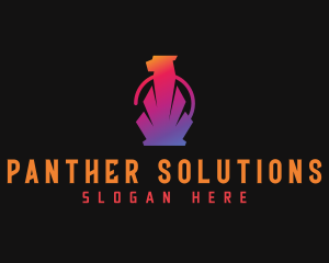 Panther - Geometric Panther Animal logo design