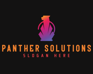 Geometric Panther Animal logo design