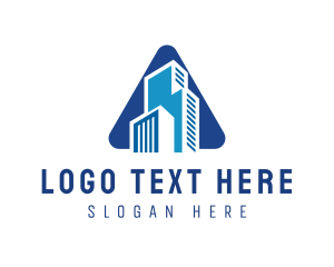 Office Space - Triangular Building Real Estate logo design