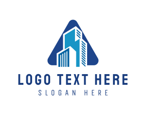 Architecture - Triangular Building Real Estate logo design