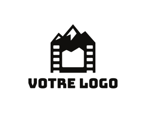 Strip - Film Media Mountain Peak logo design