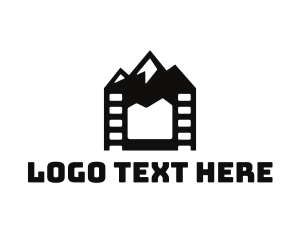 Black And White - Film Media Mountain Peak logo design