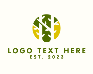 Negative Space - Forest Tree Nature logo design