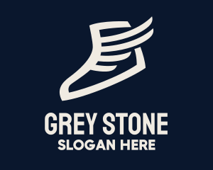 Grey - Wing Sneaker Shoe logo design