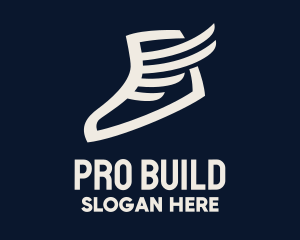 Wing Sneaker Shoe logo design