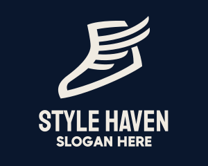 Runner - Wing Sneaker Shoe logo design
