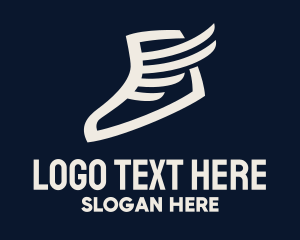 Grey - Wing Sneaker Shoe logo design
