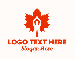 Yogi - Maple Leaf Meditation Guru logo design