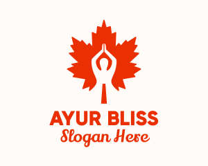 Ayurveda - Maple Leaf Meditation Guru logo design