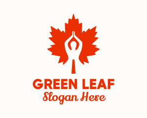 Maple Leaf Meditation Guru logo design