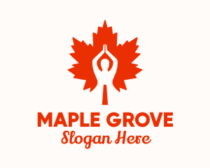 Maple Leaf Meditation Guru logo design