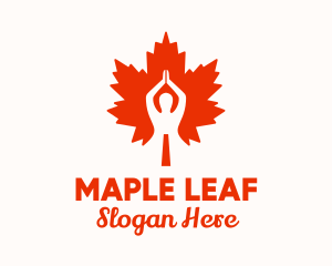 Maple Leaf Meditation Guru logo design