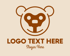 Stuffed Toy - Teddy Bear Key logo design