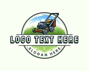 Grass Cutting - Lawn Mower Garden Landscaping logo design