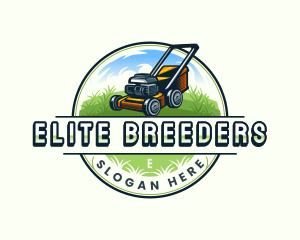 Lawn Mower Garden Landscaping logo design