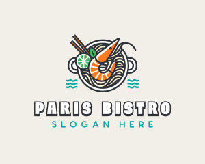 Shrimp Soup Noodles logo design