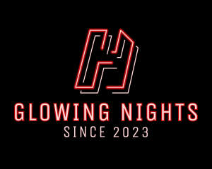 Neon Lights - Neon Beauty Product Letter H logo design