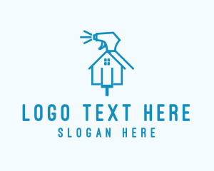 Clean - Housekeeping Cleaning Sprayer logo design