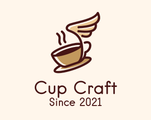 Cup - Flying Coffee Cup logo design